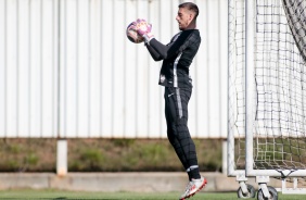 Jogadores no treino desta quarta-feira no CT
