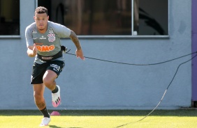 Jogadores no treino da manh desta segunda-feira (13), no CT Dr. Joaquim Grava