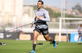 Jogadores no treino da manh desta segunda-feira (13), no CT Dr. Joaquim Grava