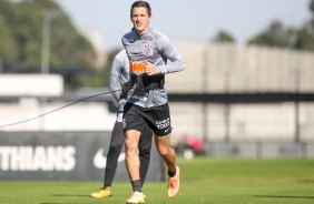 Jogadores no treino da manh desta segunda-feira (13), no CT Dr. Joaquim Grava