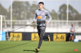 Jogadores no treino da manh desta segunda-feira (13), no CT Dr. Joaquim Grava