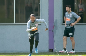 Jogadores na atividade da manh deste sbado (18), no CT Dr. Joaquim Grava