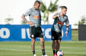 Luan e Ramiro na atividade da tarde desta segunda-feira (20), no CT Dr. Joaquim Grava