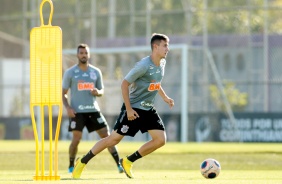 Lucas Piton no treino desta sexta-feira no CT Joaquim Grava