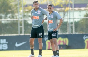 Sidcley e Janderson no treino desta sexta-feira no CT Joaquim Grava