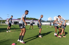 Jogadores na atividade da tarde desta segunda-feira no CT Dr. Joaquim Grava