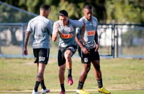 Jogadores na atividade da tarde desta segunda-feira no CT Dr. Joaquim Grava