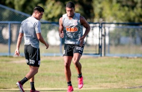 Jogadores na atividade da tarde desta segunda-feira no CT Dr. Joaquim Grava