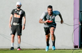 Jogadores na atividade da tarde desta segunda-feira no CT Dr. Joaquim Grava