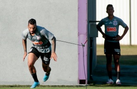 Jogadores na atividade da tarde desta segunda-feira no CT Dr. Joaquim Grava