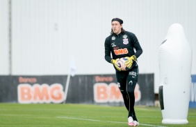 Cássio no treino da tarde desta quarta-feira no CT Dr. Joaquim Grava