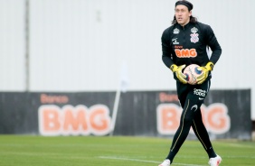 Cássio no treino da tarde desta quarta-feira no CT Dr. Joaquim Grava