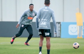 Gabriel no treino da tarde desta quarta-feira no CT Dr. Joaquim Grava