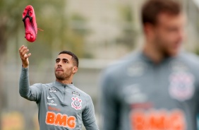 Gabriel no treino da tarde desta quarta-feira no CT Dr. Joaquim Grava