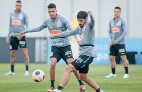 Gabriel no treino da tarde desta quarta-feira no CT Dr. Joaquim Grava