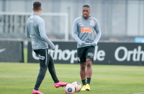 Gabriel no treino da tarde desta quarta-feira no CT Dr. Joaquim Grava