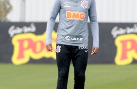 Éderson no último treino do Corinthians antes do jogo contra o Mirassol