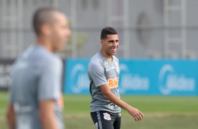 Gabriel no último treino do Corinthians antes do jogo contra o Mirassol