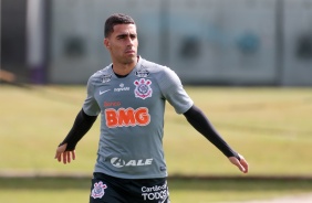 Gabriel no último treino do Corinthians antes do jogo contra o Mirassol