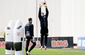 Goleiro Cássio no último treino do Corinthians antes do jogo contra o Mirassol