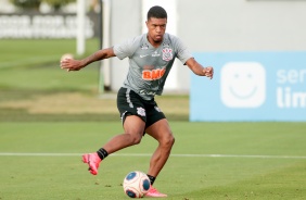 Léo Natel no treino de hoje no CT Joaquim Grava