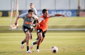 Jogadores na atividade da tarde desta segunda-feira (03), no CT Dr. Joaquim Grava