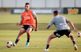 Jogadores na atividade da tarde desta segunda-feira (03), no CT Dr. Joaquim Grava