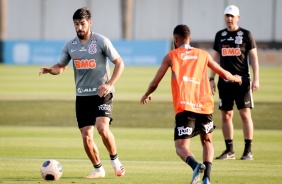 Jogadores na atividade da tarde desta segunda-feira (03), no CT Dr. Joaquim Grava