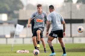 Jogadores na atividade da tarde desta segunda-feira (03), no CT Dr. Joaquim Grava