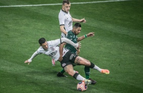 Vital e Carlos no jogo contra o Palmeiras, pela final do Paulistão 2020