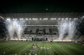Festa nas arquibancadas da Arena Corinthians pela final do Paulistão 2020