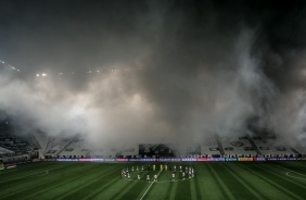 Festa nas arquibancadas da Arena Corinthians pela final do Paulistão 2020