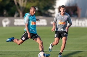 Ruan e Sidcley no treino desta quinta-feira no CT Joaquim Grava