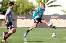 Ruan no treino desta quinta-feira no CT Joaquim Grava