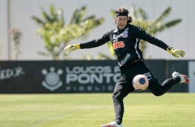 Cássio no último treino antes da final contra o Palmeiras, pelo Paulistão 2020