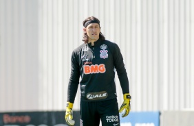 Cássio no último treino antes da final contra o Palmeiras, pelo Paulistão 2020