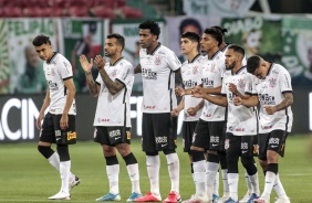 Elenco do Timão durante a final do Campeonato Paulista contra o Palmeiras
