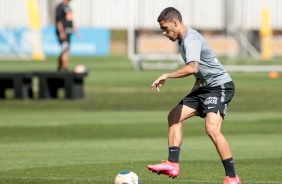 Gabriel no último treino antes da final contra o Palmeiras, pelo Paulistão 2020