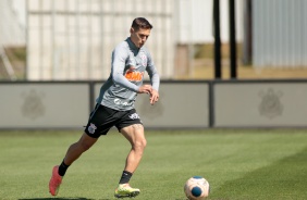 Mateus Vital no último treino antes da final contra o Palmeiras, pelo Paulistão 2020