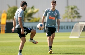 Méndez no último treino antes da final contra o Palmeiras, pelo Paulistão 2020