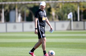Tiago Nunes no último treino antes da final contra o Palmeiras, pelo Paulistão 2020