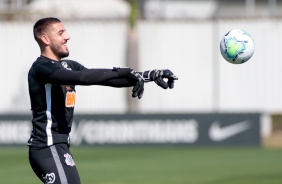 Jogadores na atividade da manhã desta segunda-feira no CT Dr. Joaquim Grava