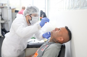 Luan na atividade da manhã desta segunda-feira no CT Dr. Joaquim Grava