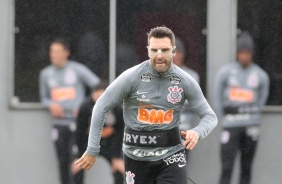 Mauro Boselli no treino deste domingo para enfrentar o Fortaleza, pelo Brasileirão
