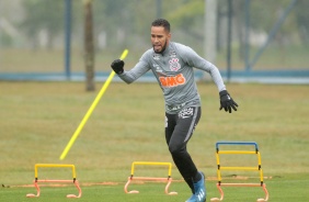 Everaldo no treino deste domingo para enfrentar o Fortaleza, pelo Brasileirão