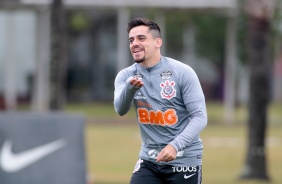 Fagner no treino deste domingo para enfrentar o Fortaleza, pelo Brasileiro