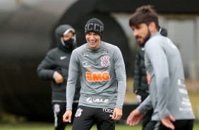 Lucas Piton no treino deste domingo para enfrentar o Fortaleza, pelo Brasileirão