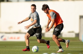 Ramiro e Bruno Mndez no treino de hoje no CT Joaquim Grava