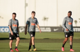 Ramiro, Piton e Michel no treino de hoje no CT Joaquim Grava