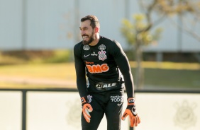 Walter no treino de hoje no CT Joaquim Grava